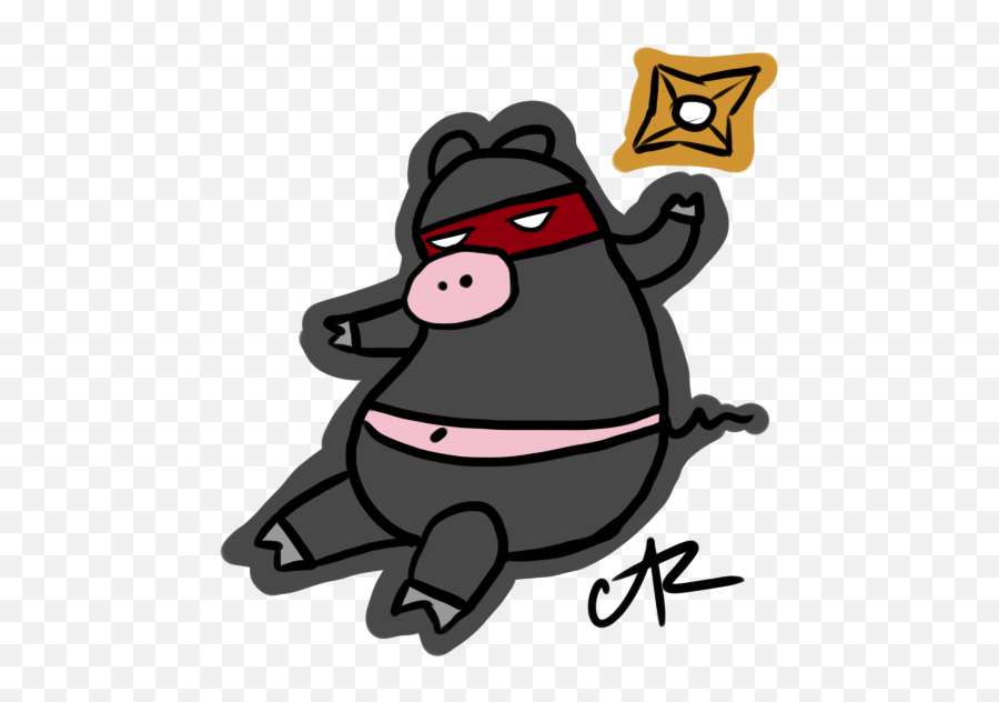 Scratch - Ninja Pig Emoji,Giggity Emoticon