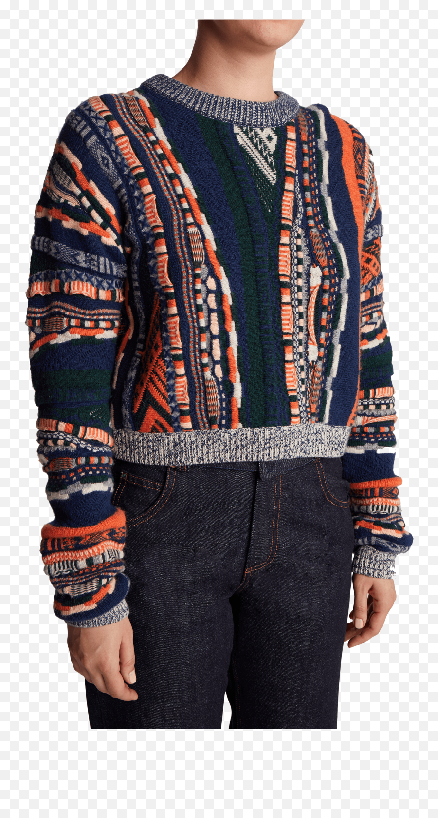 Carven - Long Sleeve Emoji,Mixed Emotions Multi Colored Sweater