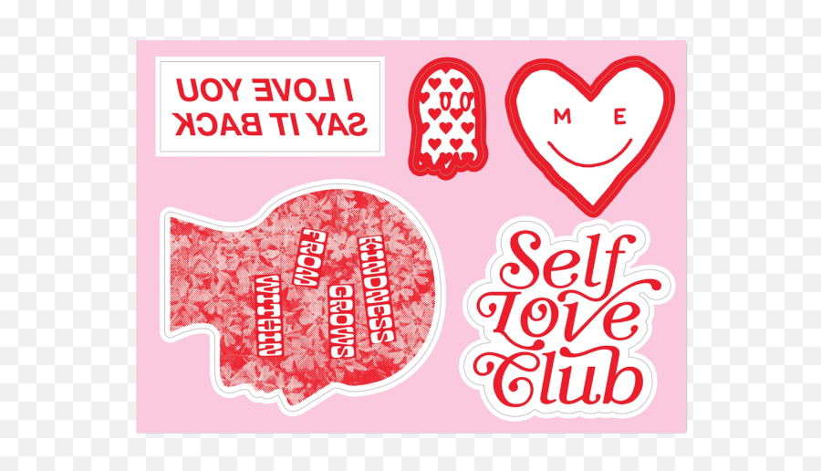 Self Love Club Stickers In 2021 Emoji,Pink Pepper Emotions