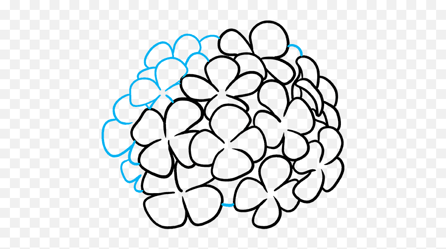 How To Draw A Hydrangea Flower - Really Easy Drawing Tutorial Emoji,Drawing Emotion Patterns