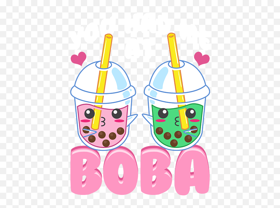 Cute You Had Me At Boba Anime Kawaii Bubble Tea Tapestry For Emoji,Boba Emojis