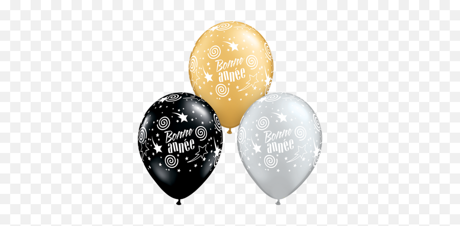 Silver And Gold Bonne Année Assortment For 50 People - Happy New Year On Balloons Emoji,Emoji Party Kit