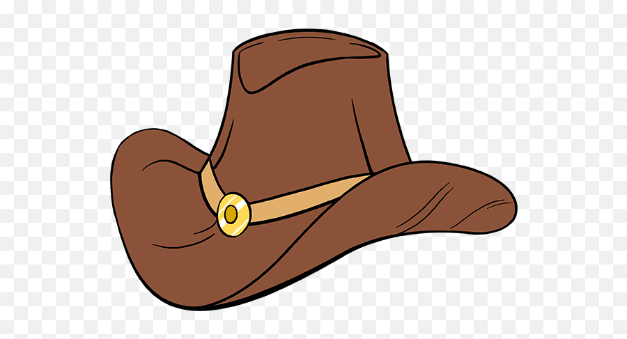 How To Draw A Cowboy Hat - Really Easy Drawing Tutorial Cartoon Cowboy Hat Drawing Emoji,Cowboy Hat Emoji