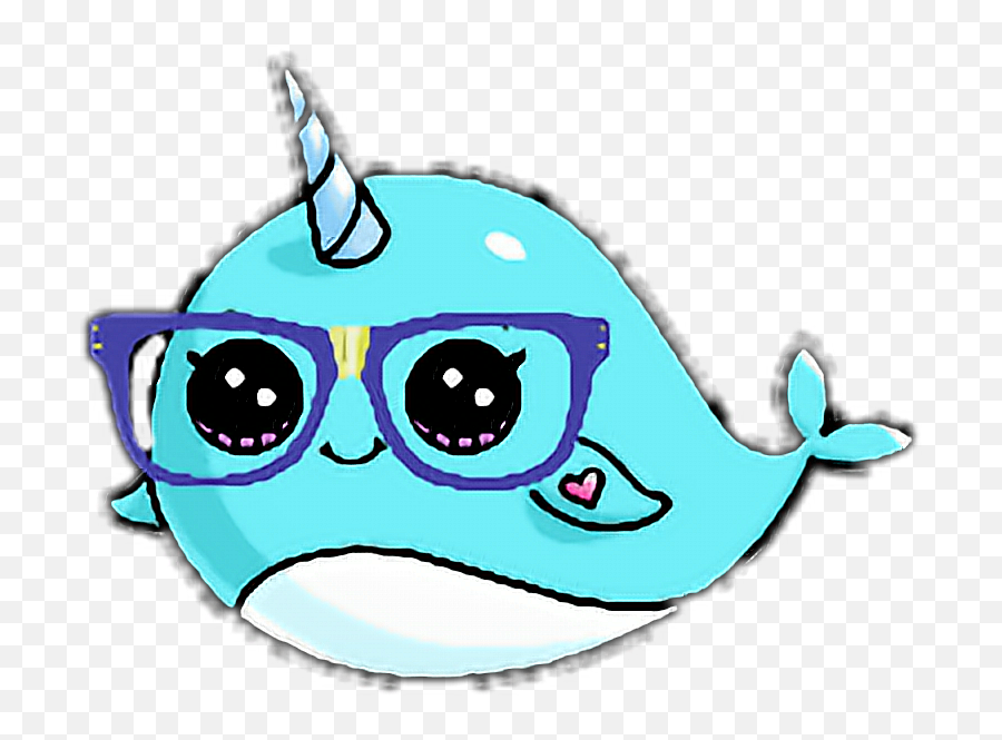 Cute Narwhal Transparent Clipart - Kawaii Cute Unicorn Drawings Emoji,Blowfish Emoji