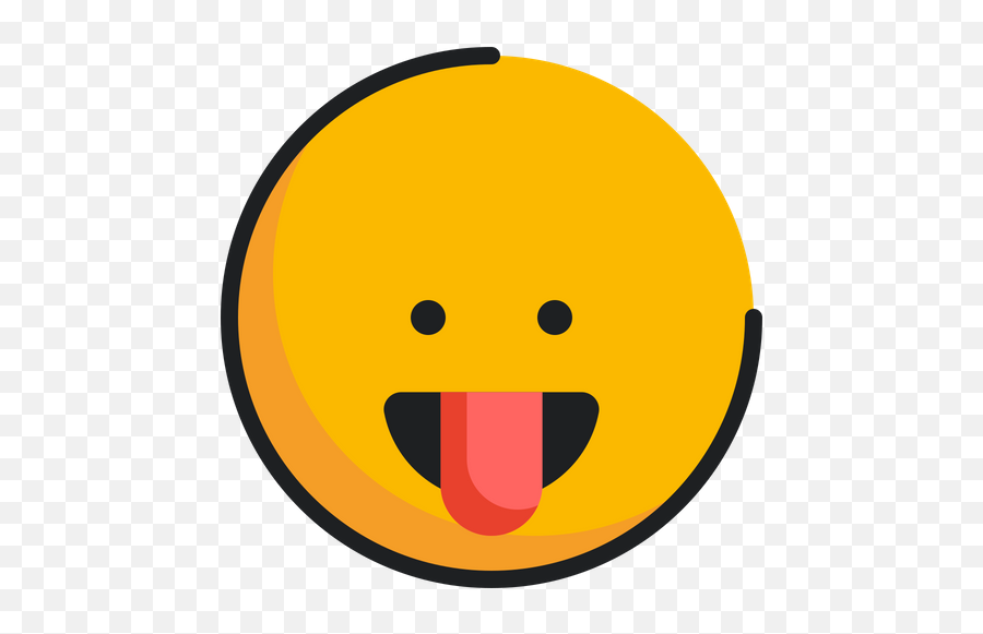 Tongue Emoji Icon Of Colored Outline - Wide Grin,Laughing Tongue Emoji