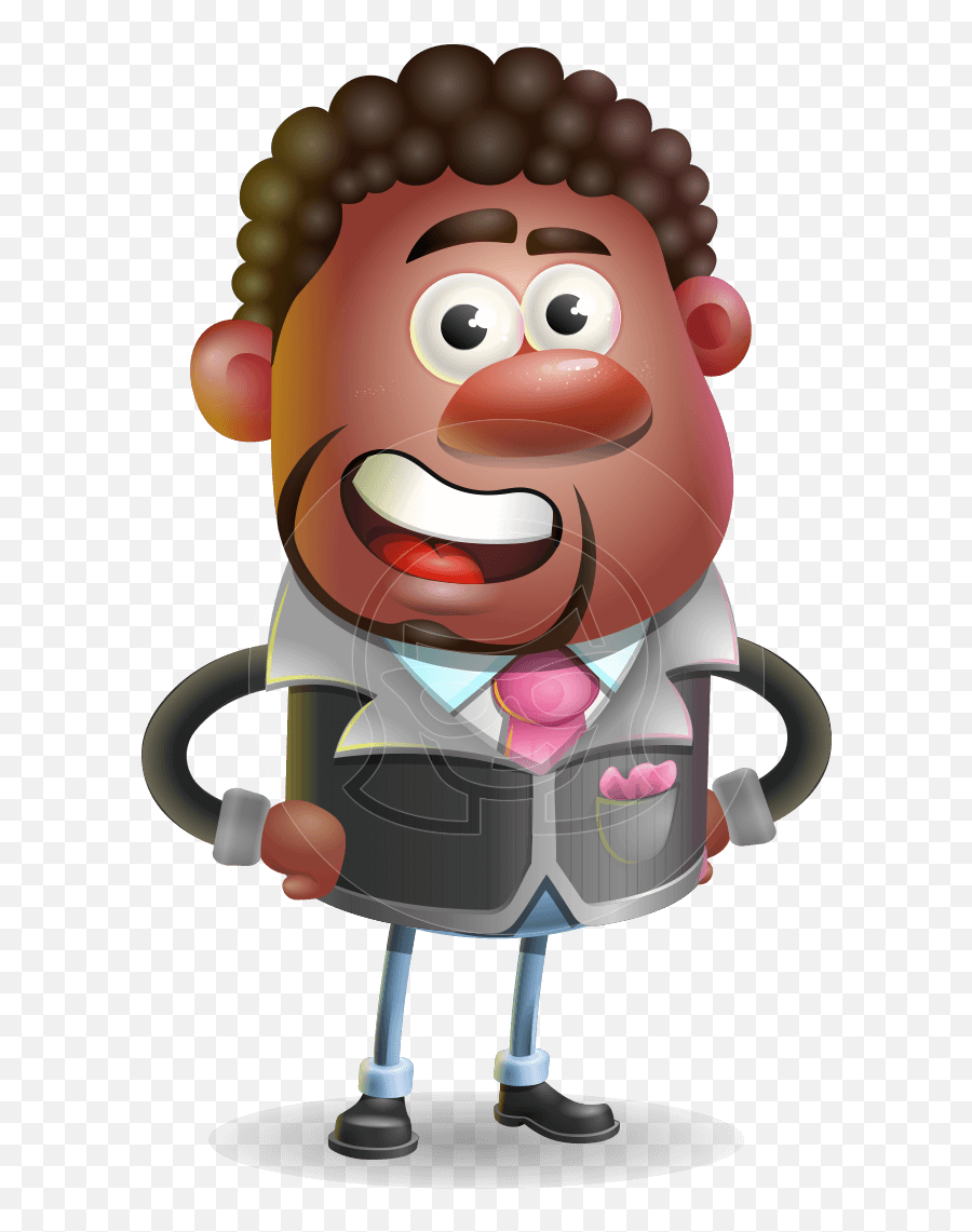 Vector 3d African American Businessman - Cartoon Brayden Emoji,Cartoon Emotions 3d