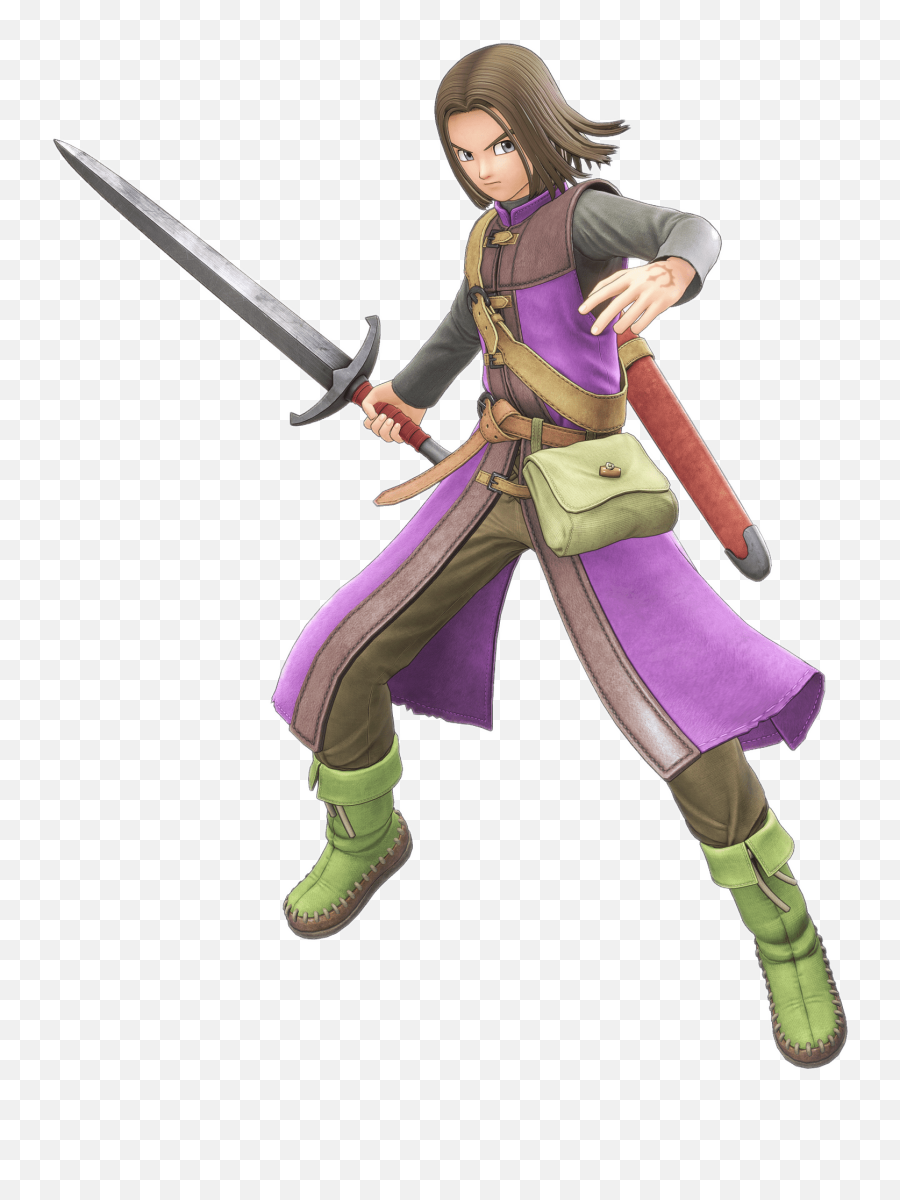 Dragon Quest Dragon Warrior Luminary Attacking Transparent - Heroe Dragon Quest Xi Emoji,Sword Emoticon Tumblr