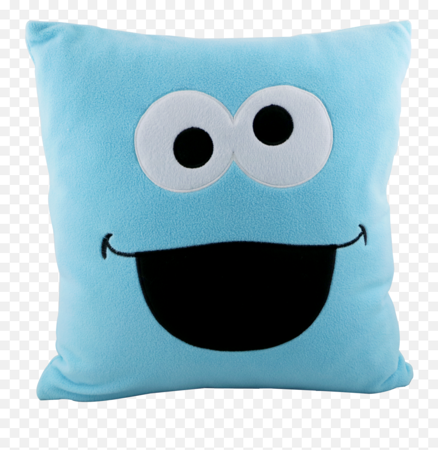 Sesame Street Cookie Monster Fleece Cushion Cover - Happy Emoji,Emoticon Pillow