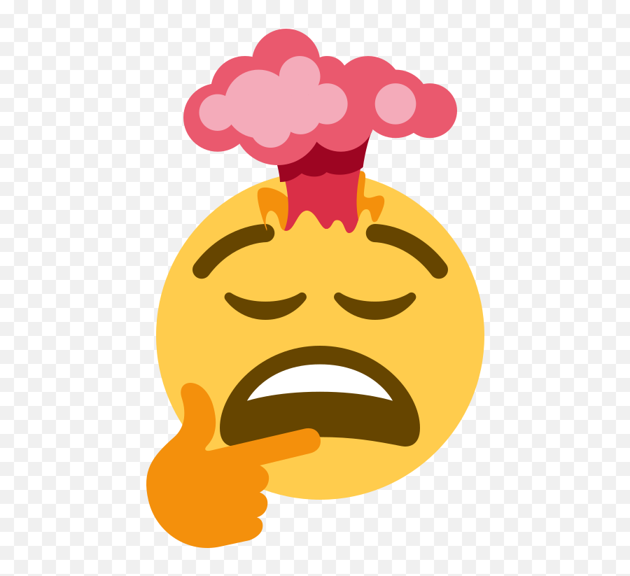 A Smug Looking Thinking Emoji With A - Volcano Emoji,Thinking Emojis Clip Art