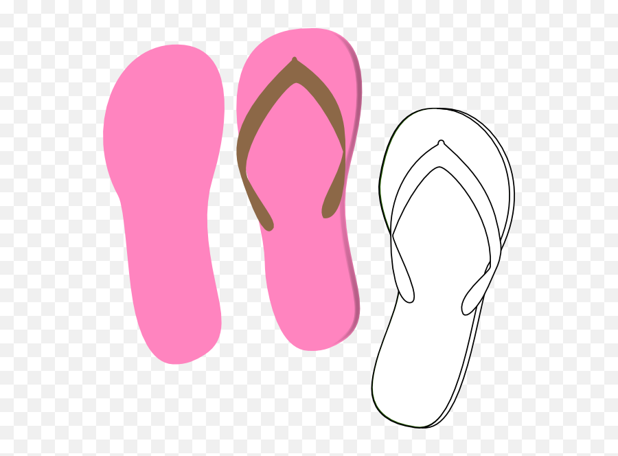 Flip Flops Clip Art Black And White - Single Flip Flop Outline Emoji,Pink Flip Flop Emoji
