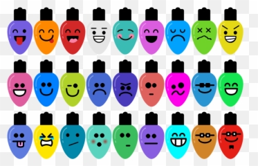 Christmas Light Character Emojis Super Set - Openclipart,Emoji Text Christmas