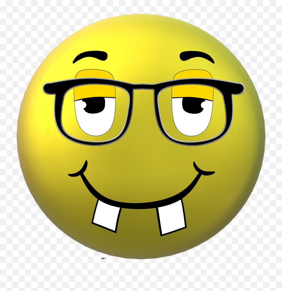 Smiley Glasses Nerd - Glasses With Smiling Emoji,Nerd Emoji
