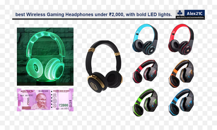 Wireless Gaming Headphones Under - Bluetooth Headphones Under 2000 With Lights Emoji,Emotion Headsets