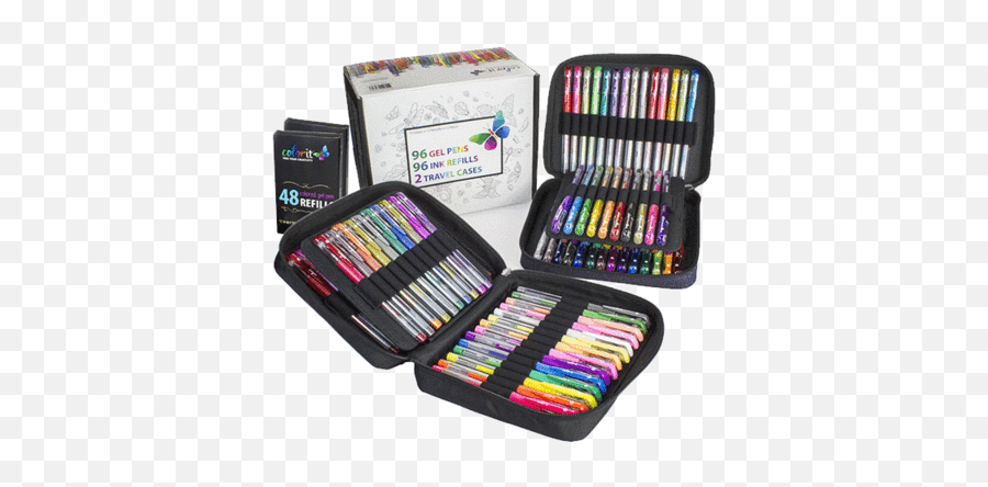 48 Glitter Gel Pen Set 48 Ink Refills - Coloring Glitter Gel Pens Set Emoji,Emoji Pencil Case Amazon