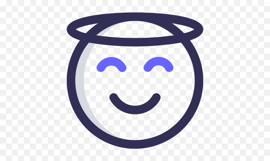 Halo Emo Emoticon Face Emoji Free - Icon,Halo Emoji