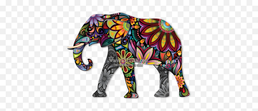 Colored Drawing Elephant Printable - Colorful Elephant Tattoo Design Emoji,Elepahnt Model Emotion