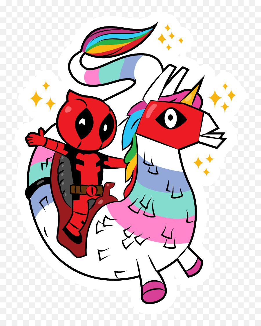 Fortnite Deadpool Riding Dragacorn Sticker - Sticker Mania Deadpool Fortnite Sticker Emoji,Big Chungus Emoticon