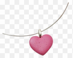 Pink Heart Pendant - Solid Emoji,Necklace For Emotions