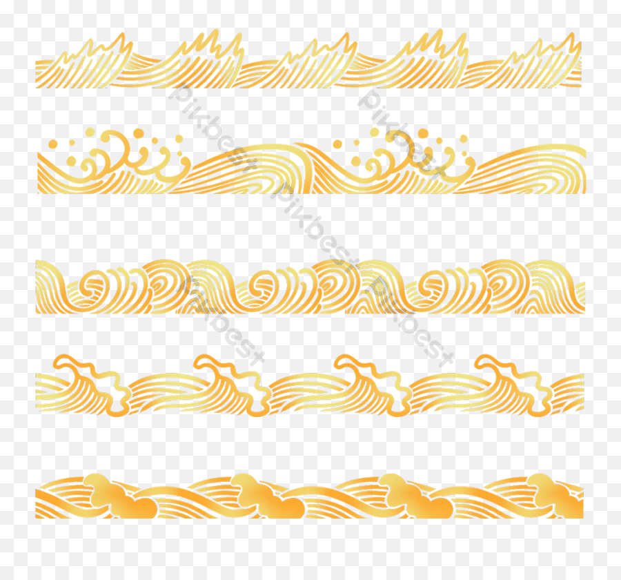 Chinese Style Auspicious Clouds Wave Png Free Buckle Element - Horizontal Emoji,How To Make Waves With Emoticon