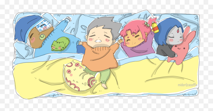 Nap Time For Tiny Titans - Teen Titans Raven And Robin Teenage Dream Emoji,Teen Titans Raven Emotion Scence