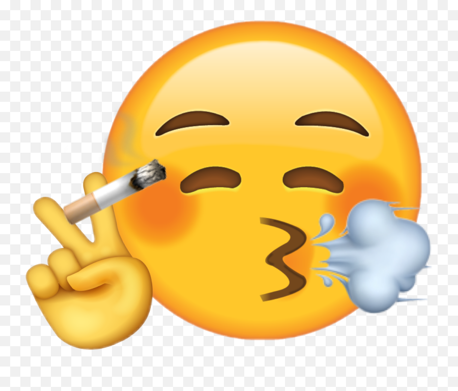 Cigarette Smoking Emoji Yellow Sticker - Cigarette Smoking Emoji,Cigarette Emoji