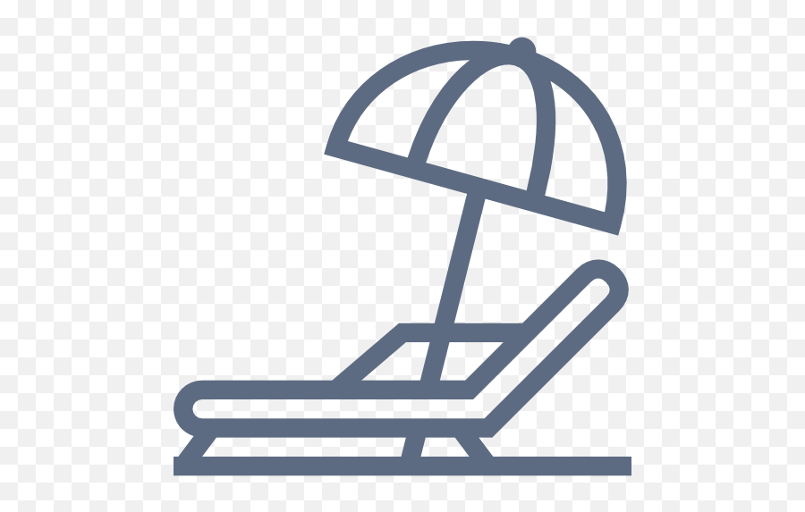 Grey Beach Chair And Umbrella Free Icon Of Hotel And Spa - Beach Icon Emoji,Sun Umbrella Emoticon