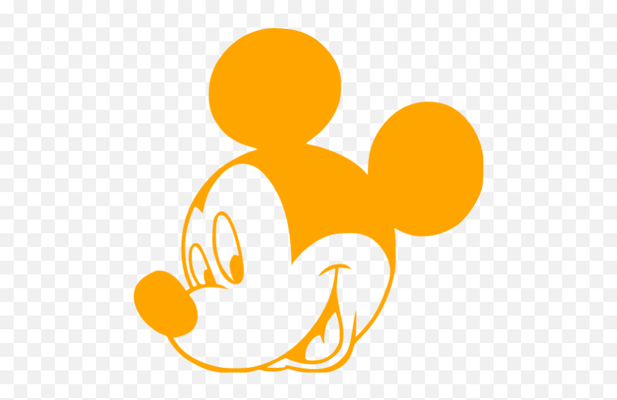 Orange Mickey Mouse Icon - Black Mickey Mouse Icon Emoji,Mickey Mouse Head Emoticon