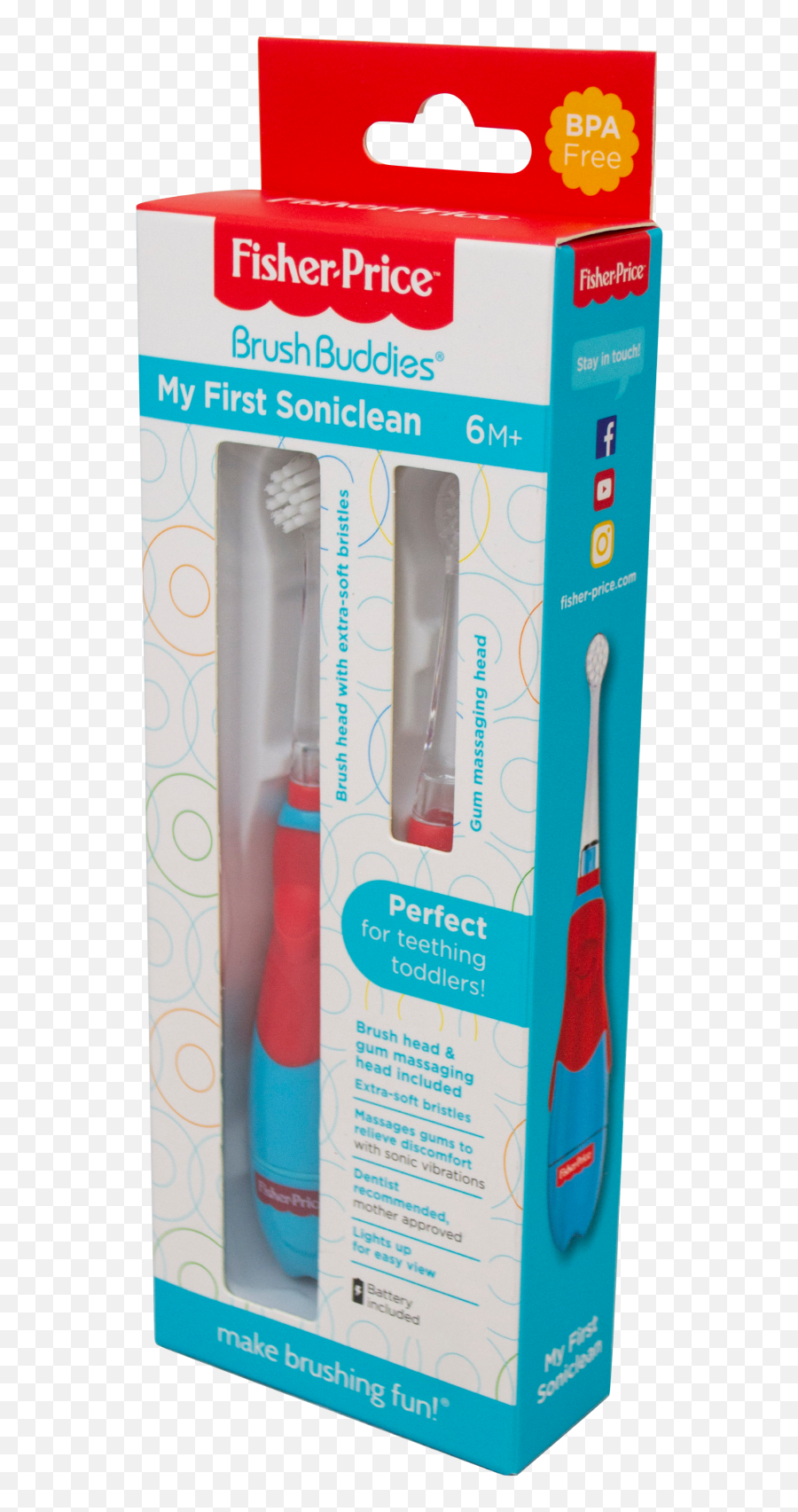 Fisher Price - My First Soniclean U2013 Brush Buddies Brush Buddies My First Soniclean Toothbrush Emoji,Massaging Head Emoji