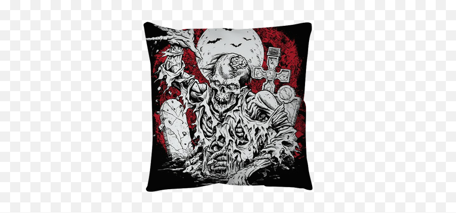 Zombie Rising From Grave Throw Pillow U2022 Pixers - We Live To Comic Zombie Drawing Emoji,Female Zombie Emoticon