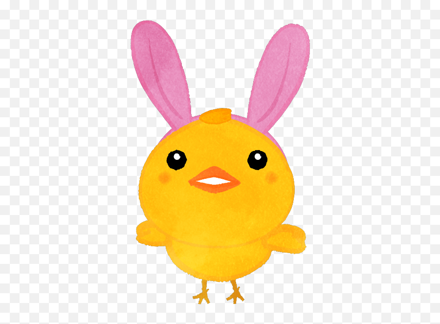 Chick With Bunny Hairband For Easter Looking Up - Cute2u A Emoji,What Is The Emoji Bunny And Egg