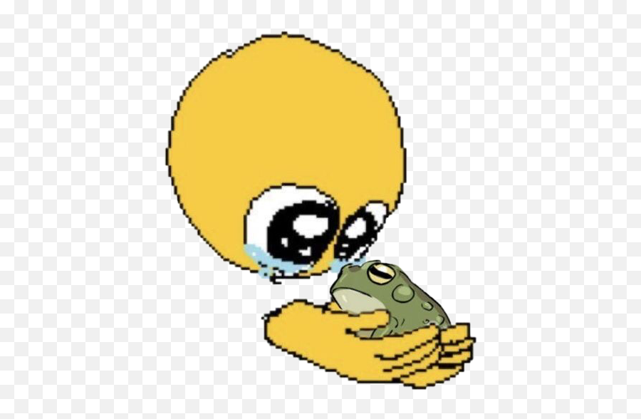 Gentlyholds Cursed Blursed Sticker By Thelonelypizza - Gently Holds Frog Meme Emoji,Frog Emoji