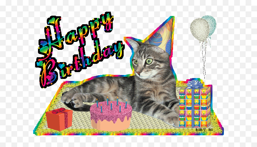 Happy Birthday Ardour - Animated Gif Happy Birthday Cat Gif Emoji,Birthday Emoticons