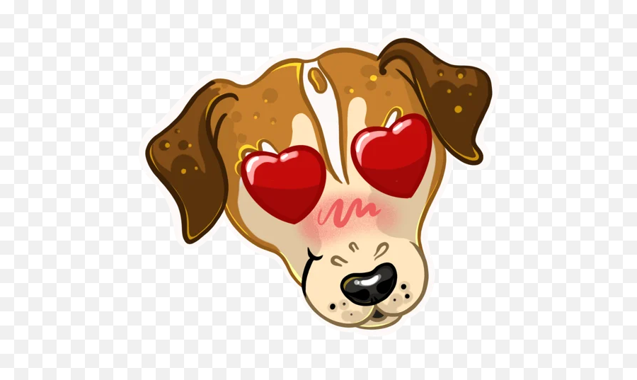 Telegram Sticker From - Pack Emoji,Dog Heart Eyes Emoji