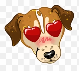 Telegram Sticker From - Pack Emoji,Dog Heart Eyes Emoji