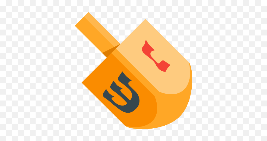 Dreidel Hanukkah Em Orange Yellow For - Vertical Emoji,Menorah Emoticon