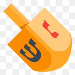 Dreidel Hanukkah Em Orange Yellow For - Vertical Emoji,Menorah Emoticon