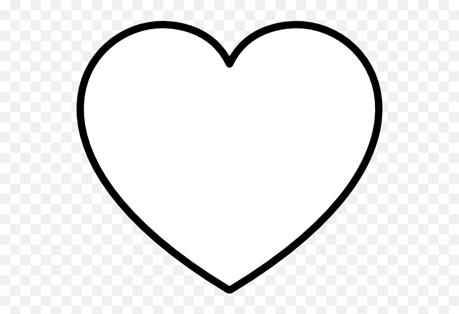 Heart Clipart Free Black And White - Solid White Heart Transparent Background Emoji,Heart Emoji Coloring Pages Black And White