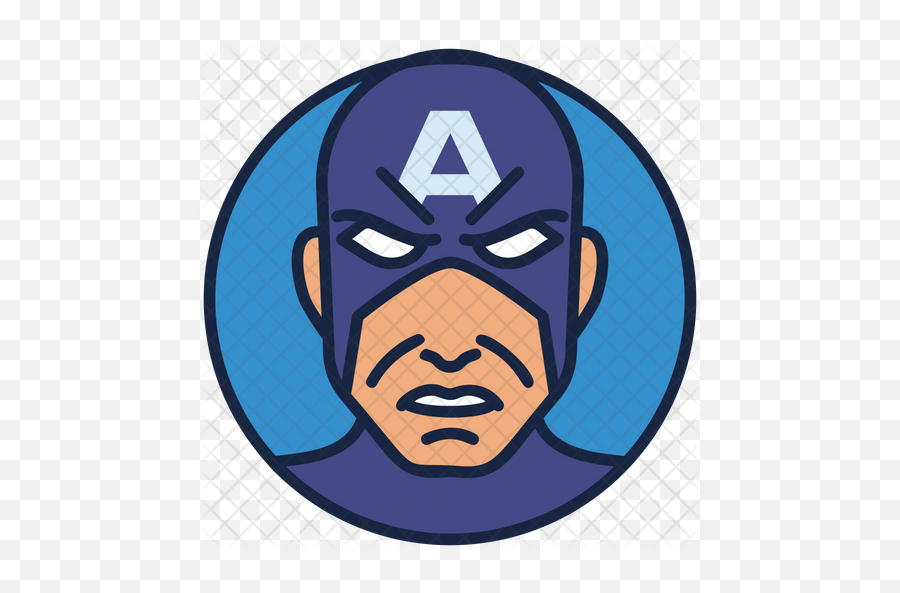 Captain America Icon Of Colored Outline - Fictional Character Emoji,Captain America Emoji