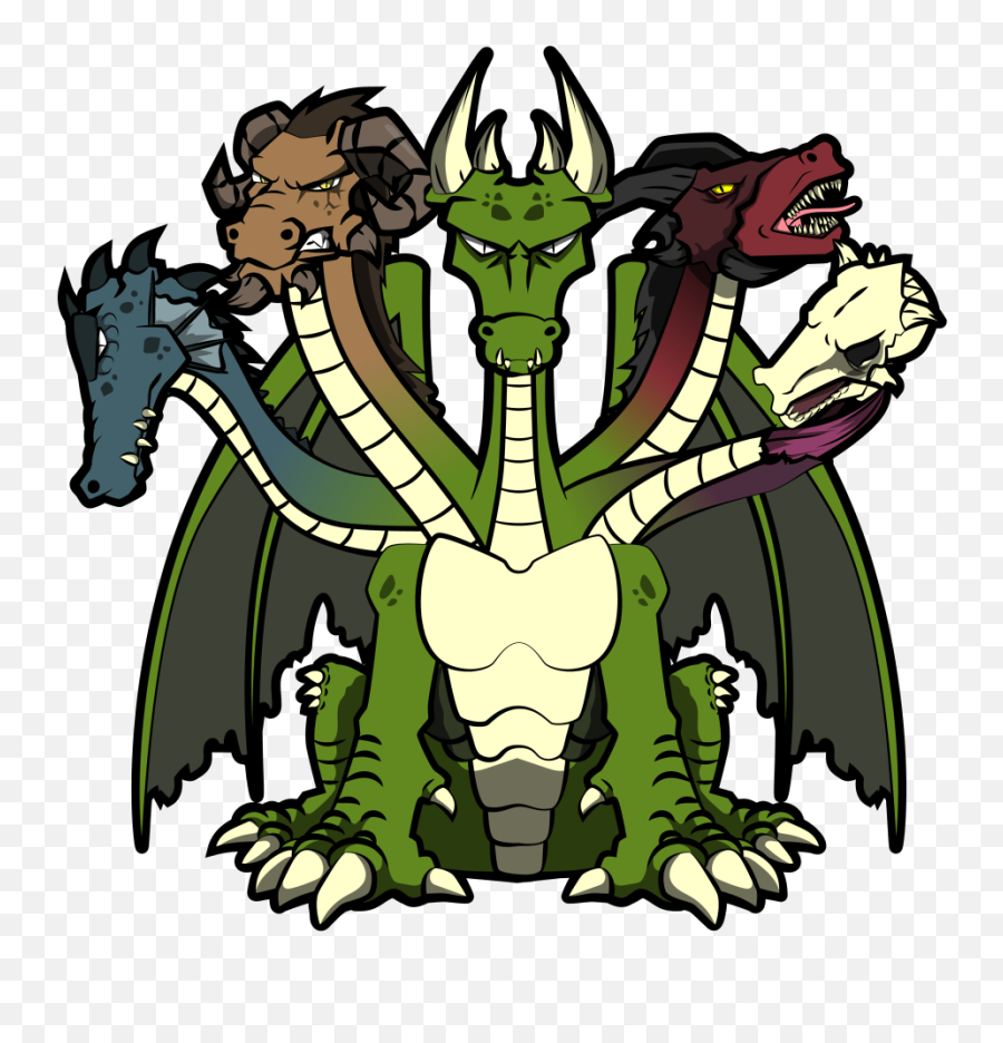 The Five Headed Dragon - 5 Headed Dragon Animation Emoji,Cartoon Dragon Different Emotions