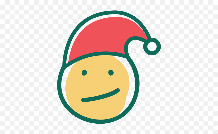 Slant Smile Santa Claus Hat Face - Happy Emoji,Slanted Face Emoji