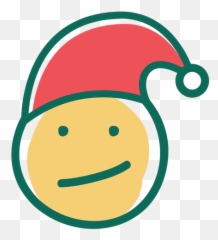 Slant Smile Santa Claus Hat Face - Happy Emoji,Slanted Face Emoji