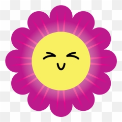 Kawaii Flower Illustration - Soft Eye Hard Eye Emoji,Manicure Emoticon