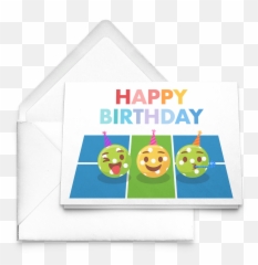 Happy Birthday Pickleball Emoji Greeting Card Set Of 10 - Greeting Card,Birthday Emoji