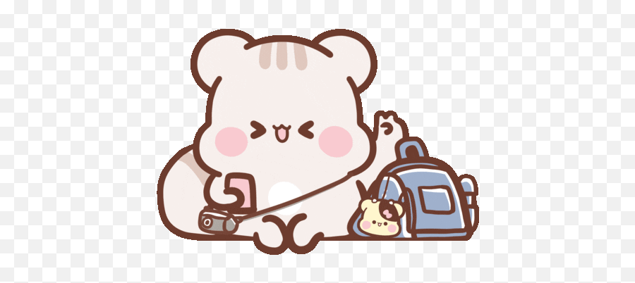 Via Giphy - Happy Cute Gif Stickers Emoji,Animal Crossing Happy Emotion Gif