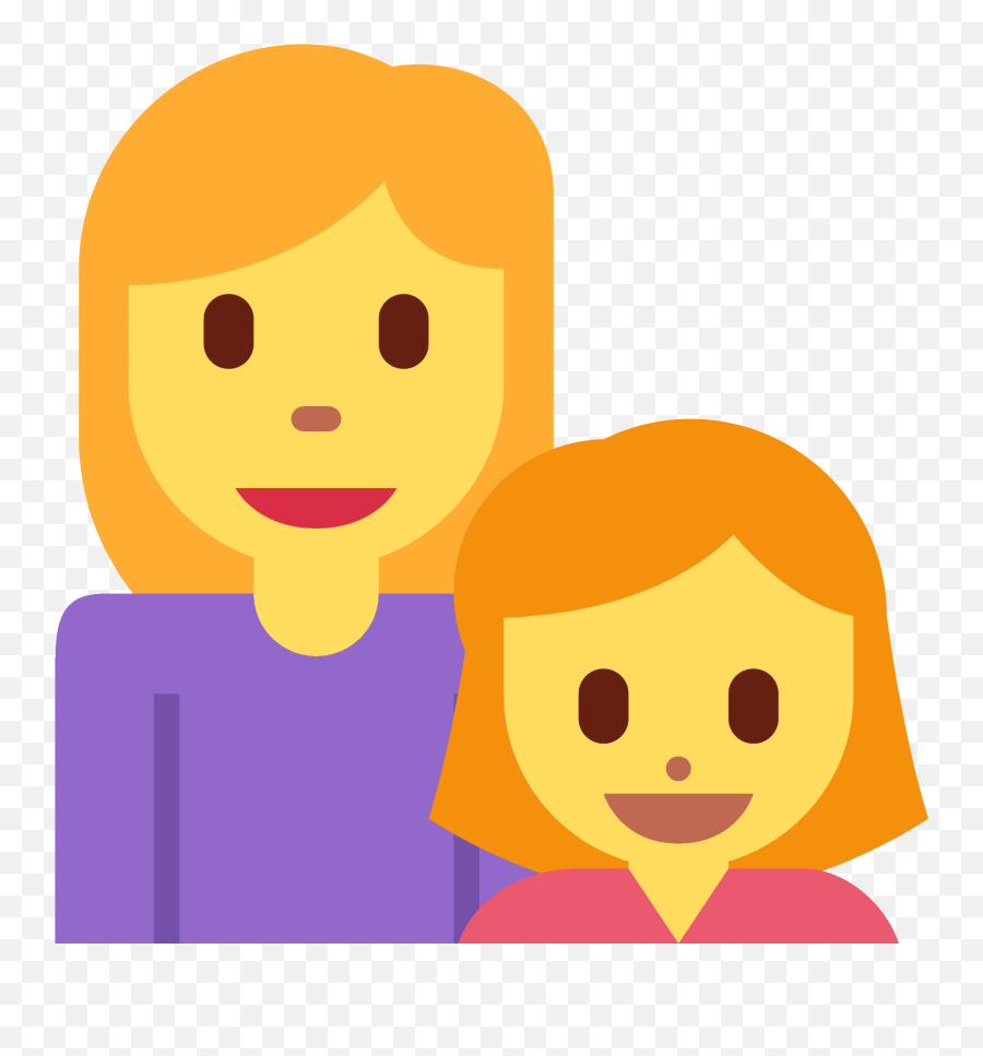 Woman Girl Emoji Clipart - Mum And Daughter Emoji,Emoji Things For Girls