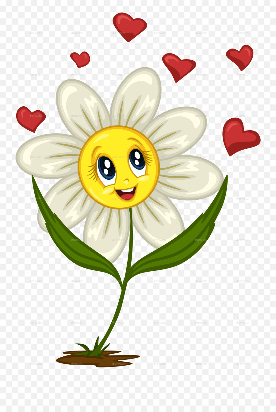 Cartoon Daisy Stickers For Different Situations Frases - Happy Daisy Flower Cartoon Emoji,Packers Emoticons