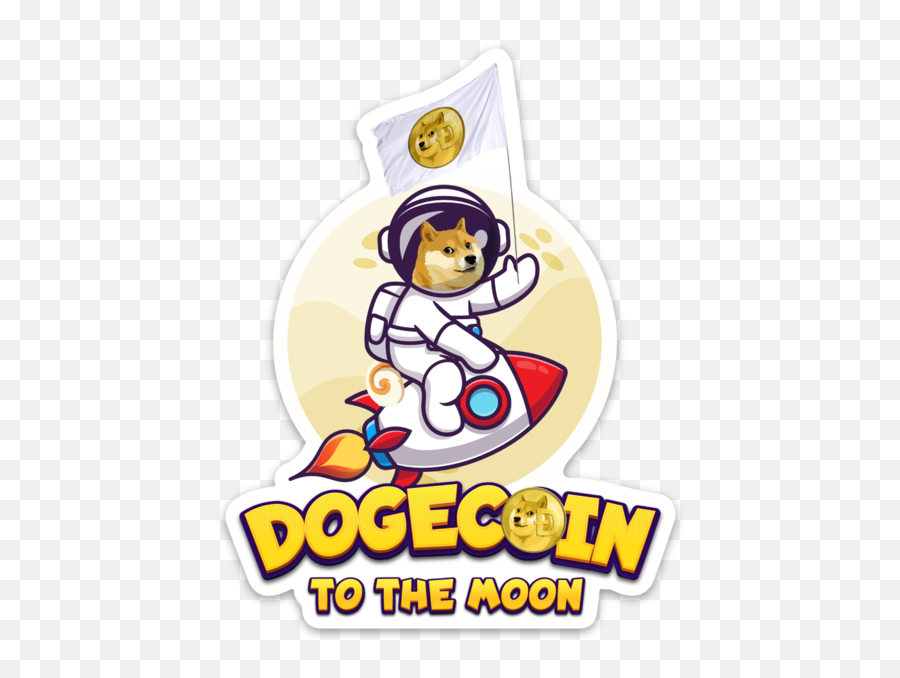 Doge Dogecoin To The Moon Sticker - Wallstreetbets Rocket Ship Emoji,Doge Emoticon Art