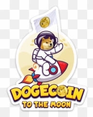 Doge Dogecoin To The Moon Sticker - Wallstreetbets Rocket Ship Emoji,Doge Emoticon Art