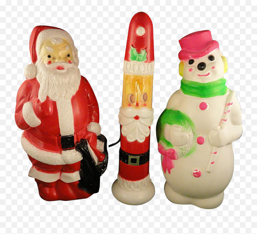 Vintage Christmas Ornaments Png - Blow Mold Figures Vintage Santa Claus Emoji,Cool Guy Emoticons Christmas Ornaments