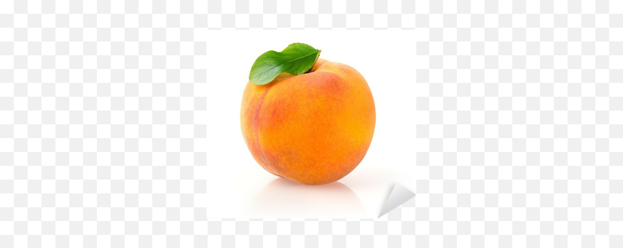 Single Peach With Leaf Isolated On White Background Sticker - Peach Emoji,Peaach Emojis